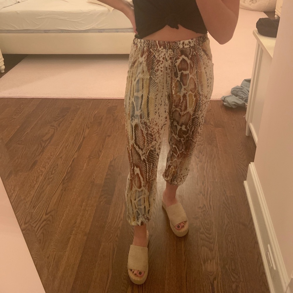 Multi color snake skin pants